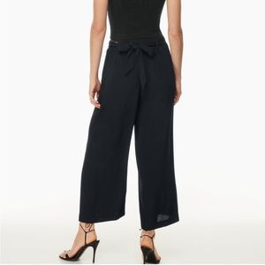 Wilfred Aritzia Faun Crepe Pants Wide Leg Tie Back Cropped Size S